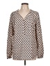 Merona 100% Polyester Ivory Long Sleeve Blouse Size L - photo 1