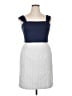 AB Studio 100% Cotton Color Block Gray Casual Dress Size 14 - photo 1