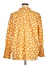 Ann Taylor 100% Polyester Polka Dots Yellow Long Sleeve Blouse Size XL - photo 2