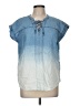 Nine West Blue Short Sleeve Blouse Size M - photo 1