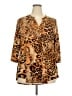 Othyroce Animal Print Brown 3/4 Sleeve Blouse Size 2X - photo 1