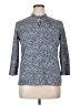 J. McLaughlin Print Blue 3/4 Sleeve Button-Down Shirt Size XL (estimated) - photo 1