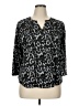 NY Collection Animal Print Black 3/4 Sleeve Blouse Size XL - photo 1