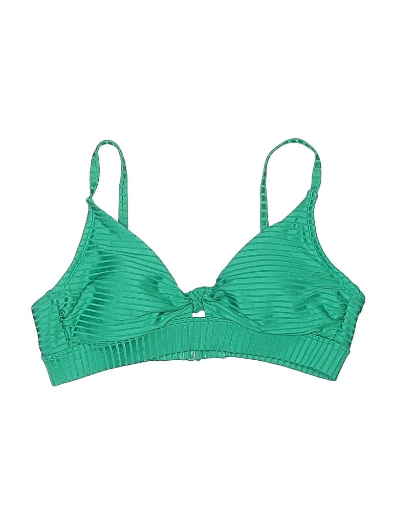Pre-owned Kona Sol Swimsuit Top Green Swimwear