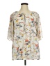 Suzanne Betro Gray Short Sleeve Blouse Size XL - photo 1