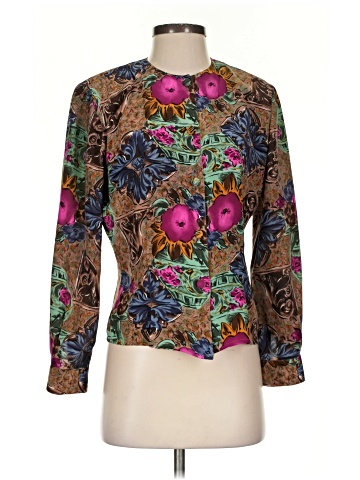 Tess Long Sleeve Silk Top (view 1)
