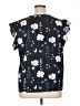 Unbranded Floral Black Short Sleeve Blouse Size 1X - photo 2