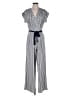 Monteau Stripes Silver Jumpsuit Size M - photo 1