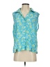 DressBarn Blue Sleeveless Button-Down Shirt Size S (estimated) - photo 1