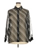Impressions Stripes Gray Green Long Sleeve Blouse Size 2X - photo 1
