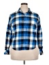 Riders by Lee 100% Cotton Plaid Blue Long Sleeve Button-Down Shirt Size XL - photo 1