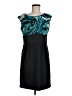 AB Studio 100% Polyester Graphic Teal Cocktail Dress Size 8 - photo 1