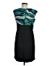 AB Studio 100% Polyester Graphic Teal Cocktail Dress Size 8 - photo 2