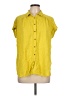 Rose + Olive 100% Rayon Yellow Short Sleeve Blouse Size L - photo 1