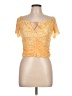 Rewind Yellow Short Sleeve Blouse Size L - photo 1