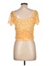 Rewind Yellow Short Sleeve Blouse Size L - photo 2