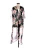 Mudd 100% Polyester Black Pink Kimono Size L - photo 1