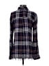 Angie Plaid Blue Long Sleeve Button-Down Shirt Size S - photo 2