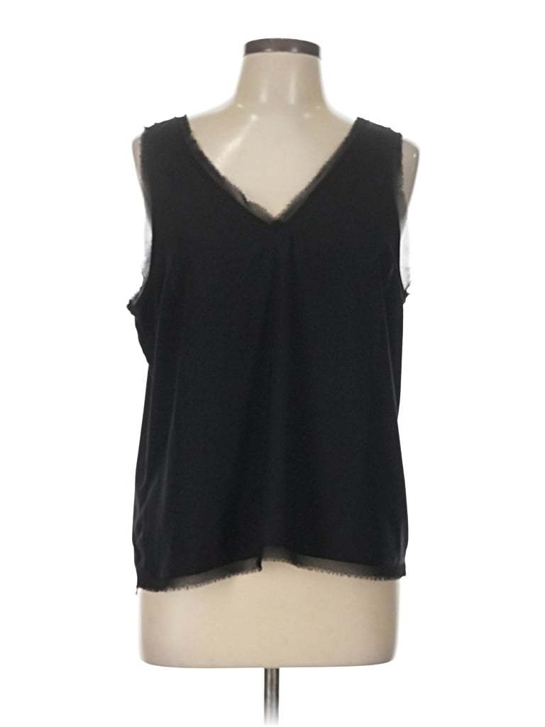 Pre-owned Halogen Sleeveless Blouse In Black