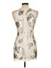 Celyn B. 100% Silk Metallic Silver Cocktail Dress Size EU 42 / US 12 - photo 2