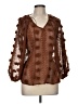 Calypso St. Barth 100% Polyester Brown 3/4 Sleeve Blouse Size Med (1) - photo 1