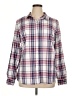 Gap Outlet 100% Cotton Plaid Pink Ivory Long Sleeve Button-Down Shirt Size XL - photo 1