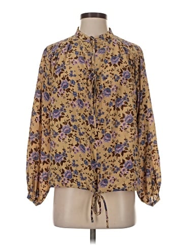 No.6 Store Long Sleeve Silk Top (view 1)