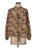 No.6 Store 100% Silk Floral Brown Yellow Long Sleeve Silk Top Size XS (0) - photo 1