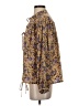 No.6 Store 100% Silk Floral Brown Yellow Long Sleeve Silk Top Size XS (0) - photo 5