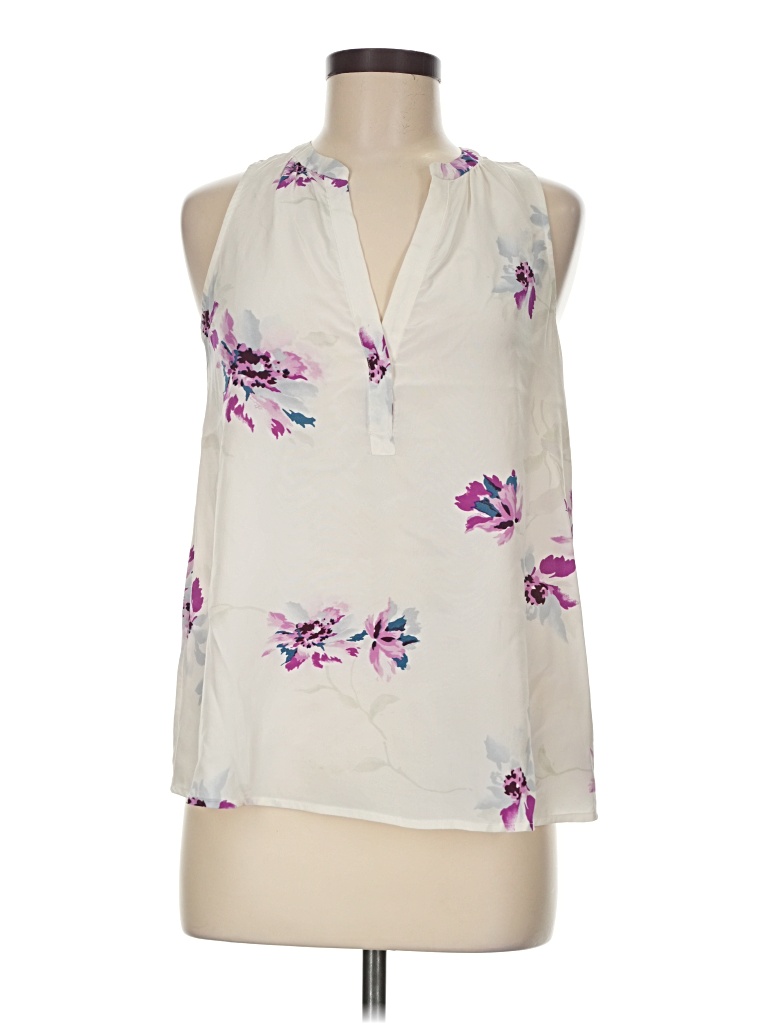 Pre-owned Joie Sleeveless Silk Top Ivory Halter Neckline Tops In White