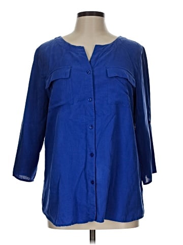 Investments 3/4 Sleeve Silk Top (view 1)