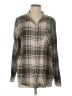 Lucky Brand 100% Viscose Plaid Gray Long Sleeve Button-Down Shirt Size L - photo 1