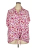 Torrid 100% Rayon Floral Pink Short Sleeve Blouse Size 4X Plus (4) - photo 1