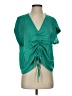 She + Sky 100% Polyester Green Short Sleeve Blouse Size S - photo 1