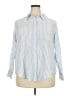 Lane Bryant 100% Cotton Stripes Blue Long Sleeve Button-Down Shirt Size 18 - 20 Plus - photo 1