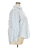 Lane Bryant 100% Cotton Stripes Blue Long Sleeve Button-Down Shirt Size 18 - 20 Plus - photo 4