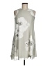 Calvin Klein 100% Polyester Graphic Gray Casual Dress Size 6 (petite) - photo 1