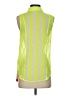 Assorted Brands 100% Polyester Color Block Green Sleeveless Blouse Size S - photo 2