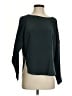 Vince. 100% Silk Black Teal Long Sleeve Silk Top Size S - photo 1