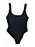 Zeraca Solid Black One Piece Swimsuit Size L - photo 1