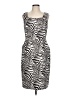 Coldwater Creek Animal Print Ivory Cocktail Dress Size 12 - photo 1