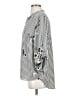 Black Rainn 100% Polyester Stripes Silver 3/4 Sleeve Blouse Size M - photo 5