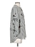 Black Rainn 100% Polyester Stripes Silver 3/4 Sleeve Blouse Size M - photo 4