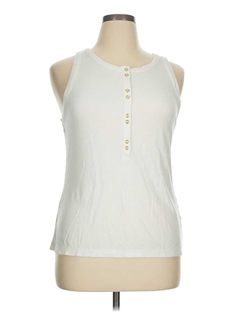 Pre-owned Lands' End Sleeveless T-shirt In Ivory