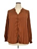 Perch by Blu Pepper 100% Polyester Brown Long Sleeve Blouse Size XXL (estimated) - photo 1