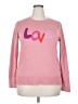 Time and Tru Hearts Pink Pullover Sweater Size 20 - photo 1