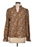 Unbranded 100% Polyester Floral Brown Long Sleeve Blouse Size L - photo 1