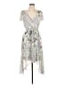 DKNY 100% Polyester Floral Gray Cocktail Dress Size 10 - photo 1