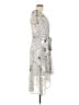 DKNY 100% Polyester Floral Gray Cocktail Dress Size 10 - photo 4