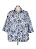 Cj Banks Print Blue 3/4 Sleeve Blouse Size 3X - photo 1